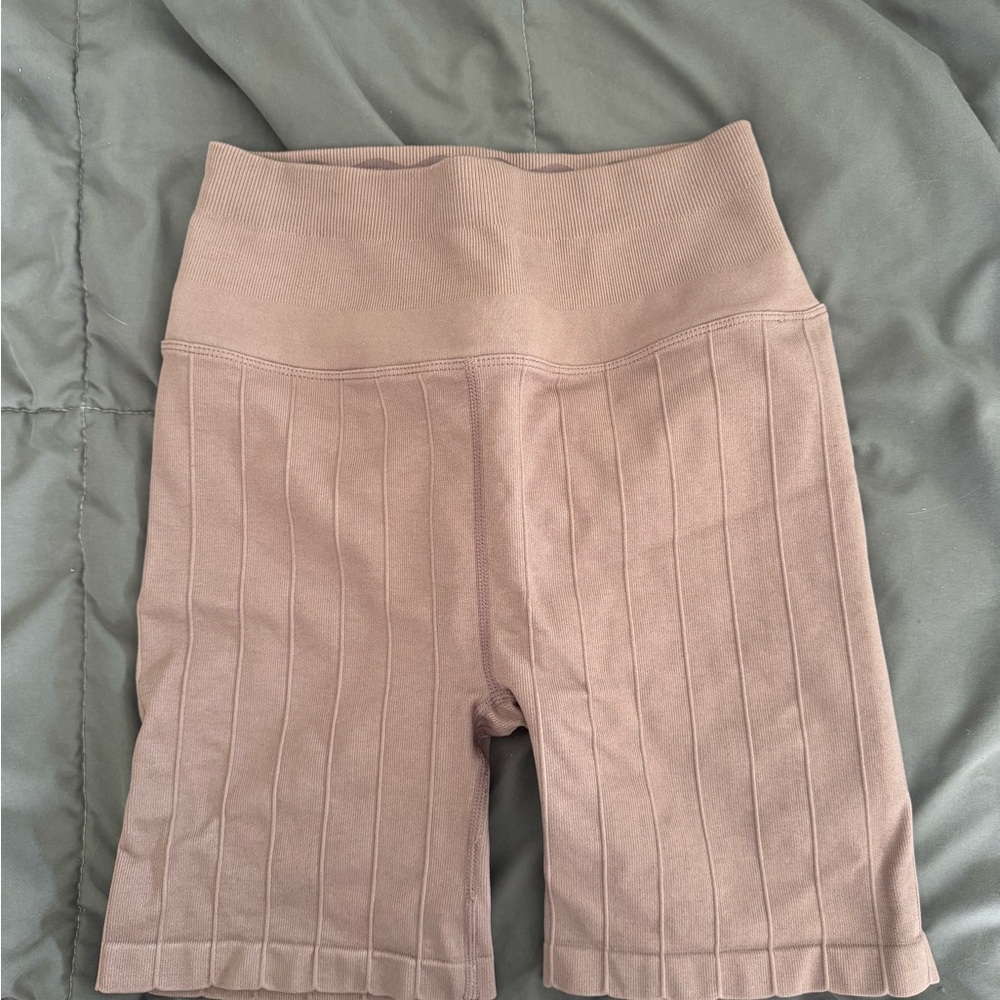 Women's Tan Ribbed Shorts